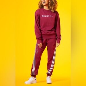 Adidas x Peloton Unisex Sweatshirt Jogger Tracksuit Set Victory Crimson Small S
